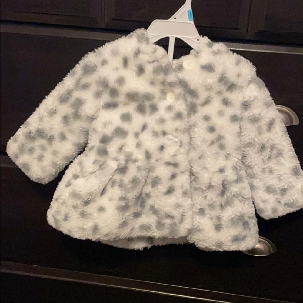 Baby Girls Snow Leopard Faux Fur Coat